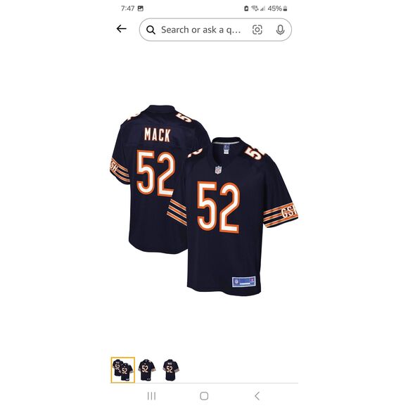 Nike NFL On Field Chicago Bears KHALIL MACK #52 Official Jersey Size 3X - Picture 1 of 8